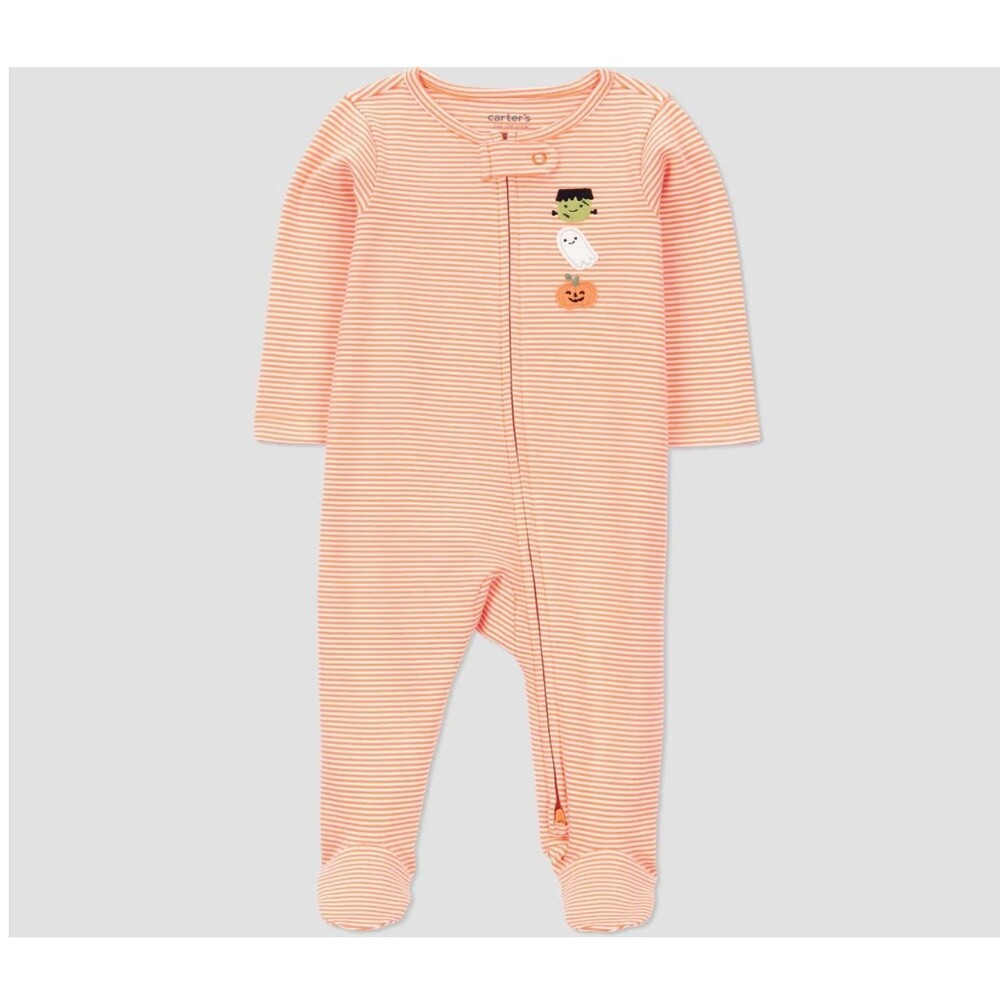 Carter’s Just One You 3M Baby Halloween Sleep N’ Play Orange Striped Cotton